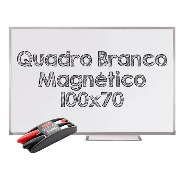 Lousa Quadro Branco Magnético 100x70 + Apagador Marcadores