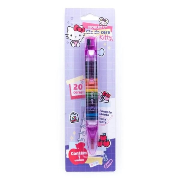 Giz de Cera Caneta Troca Ponta 20 Cores Hello Kitty Leo&Leo