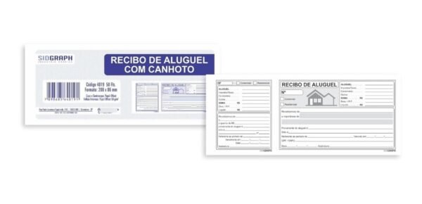 20 Blocos Recibo De Aluguel Com Canhoto 50 Folhas Sidgraph - Image 2