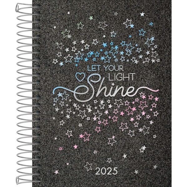 Agenda Espiral Diária 11,7 x 16,4 cm Shine 2025