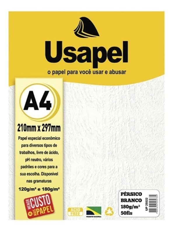 Papel Persico A4 Branco 180g Pct 50Fls Usapel (21,25)