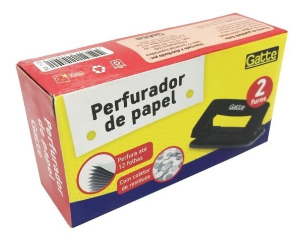 Perfurador De Papel 2 Furos De Metal Fura 12 Folhas Gatte - Image 6