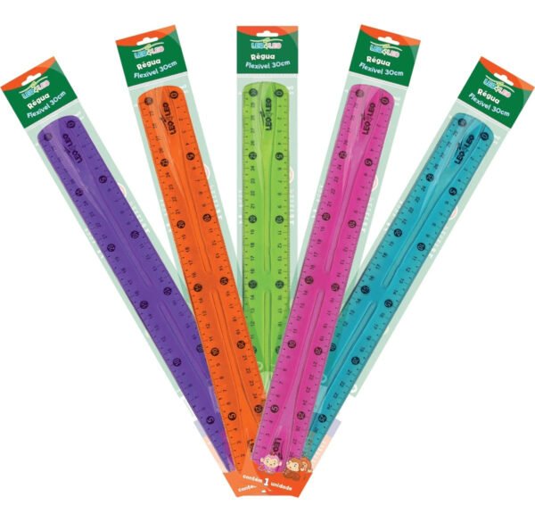 Régua Flexível Não Tóxico Cores 30cm  Leo&Leo
