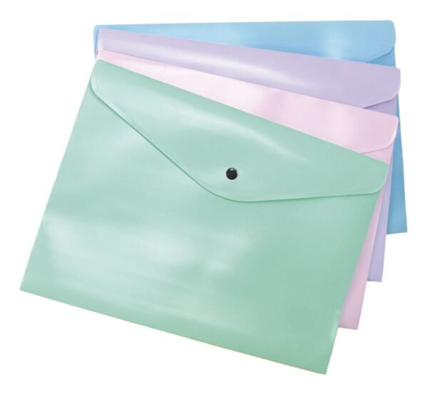 Envelope Plástico Com Botão A4 Cor Pastel Serena Dello - Image 2
