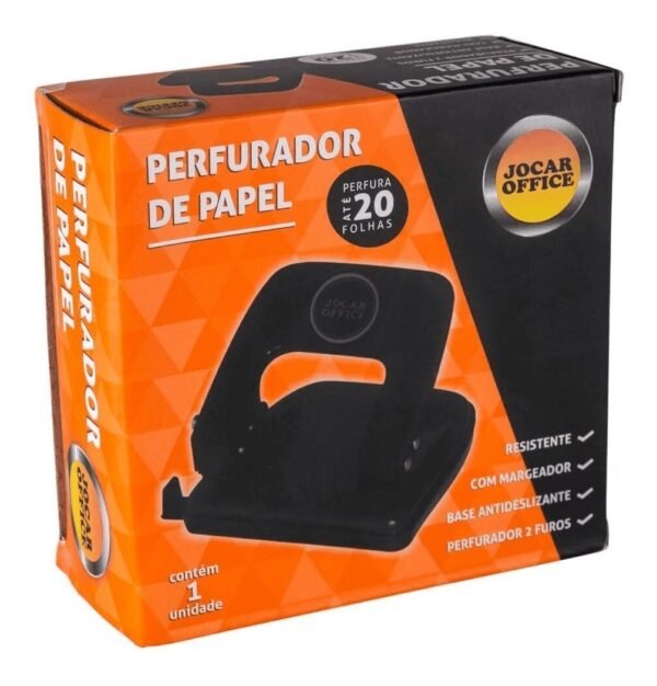 Perfurador De Papel De Metal 2 Furos 20 Folhas Jocar Office - Image 4